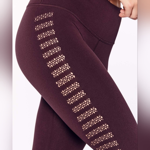 💫Lululemon Reveal Crop (Stripes 17")Dark Adobe - Picture 2 of 11